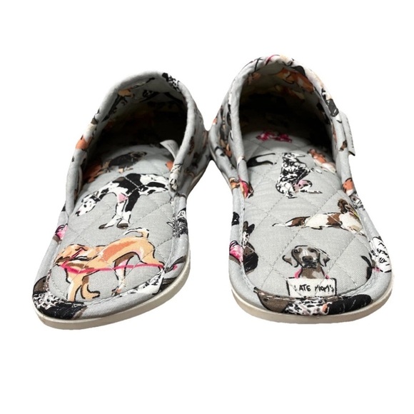 VERA BRADLEY DOG SHOW TRAVEL SLIPPERS: Size MEDIUM 7-8 Quilted Slip On NWOT - Picture 4 of 8